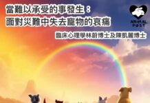 當難以承受的事發生:面對在災難中失去寵物的哀痛(文:臨床心理學家林蔚博士及陳凱麗博士)