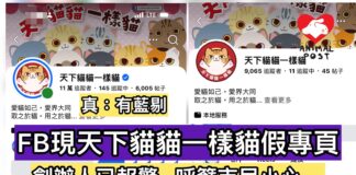 FB現「天下貓貓一樣貓」假專頁 騙徒聯絡電話涉及多宗騙案 真專頁創辦人報警籲市民小心