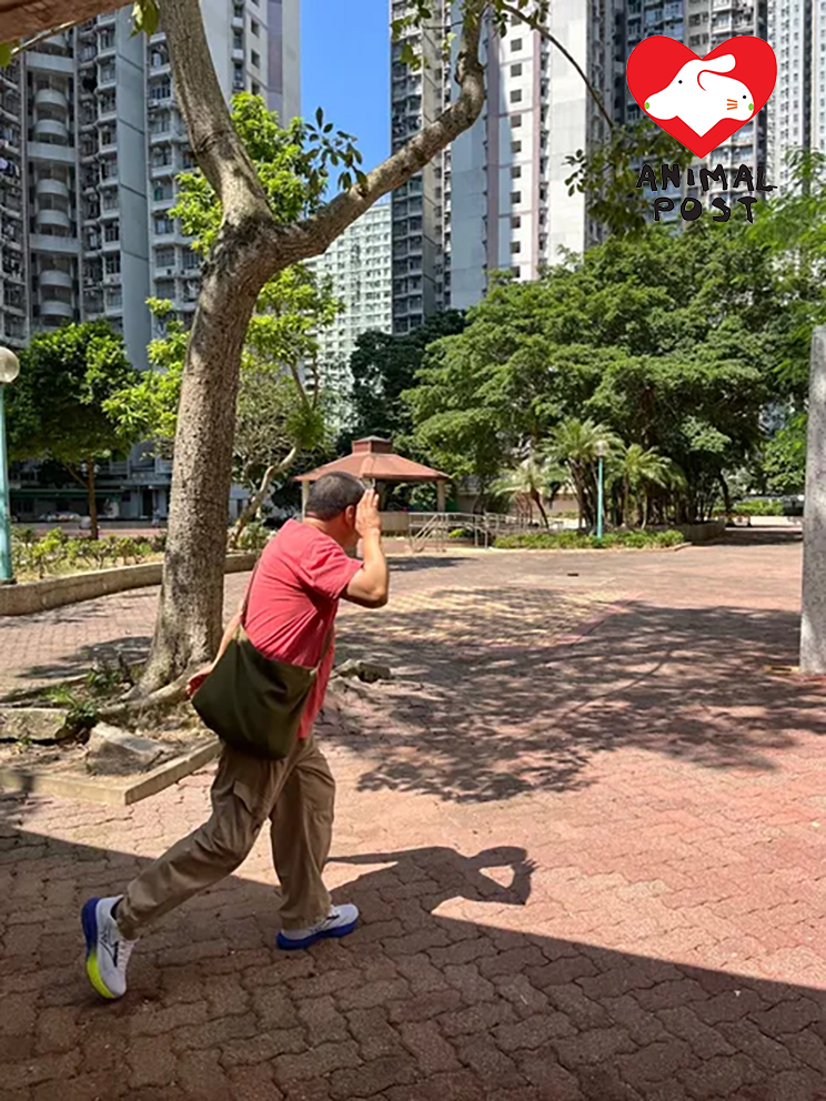 疑兇掩臉逃跑。